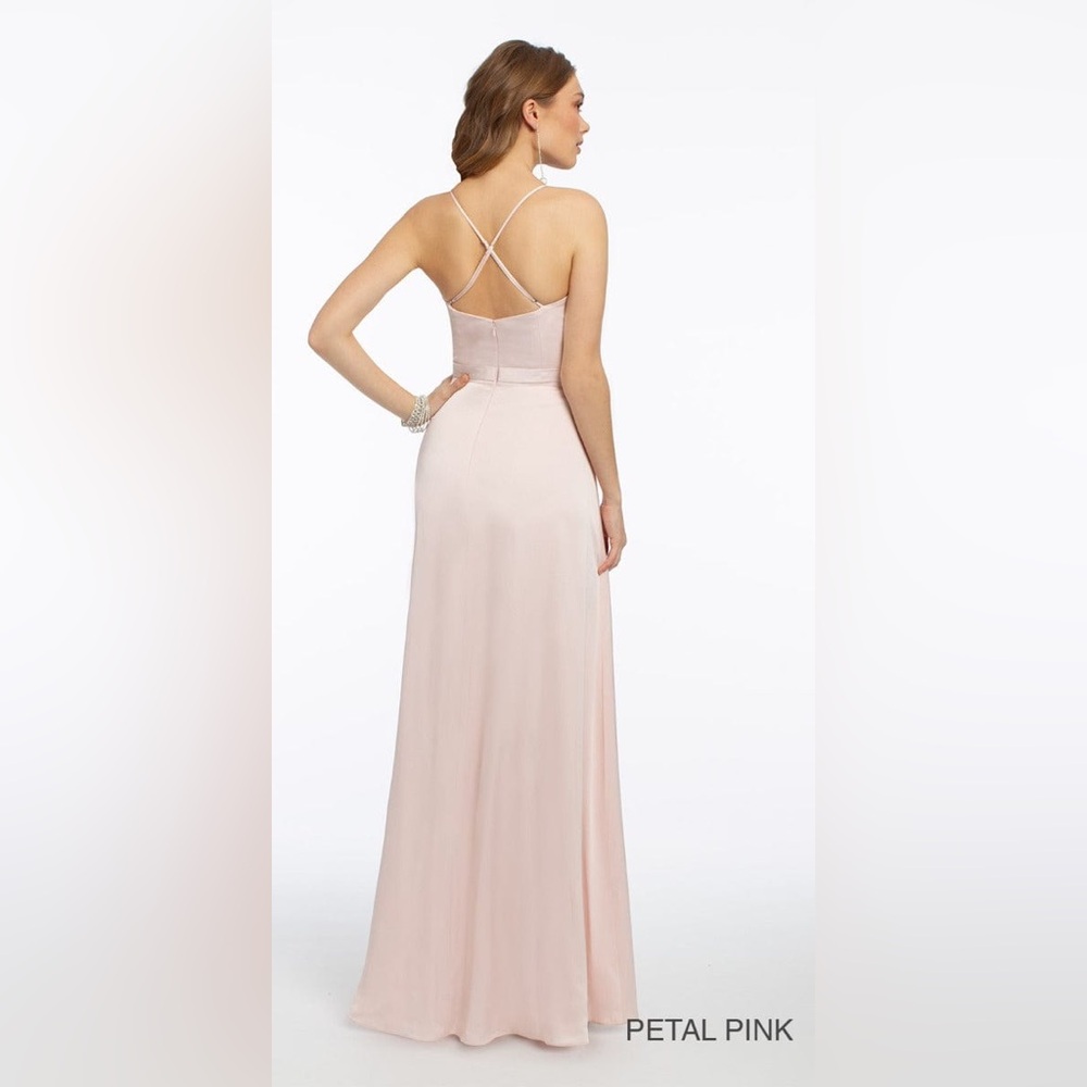 Camille La Vie Plunge Crepe X-Back Dress Prom Dress never worn NWOT - Picture 2 of 6